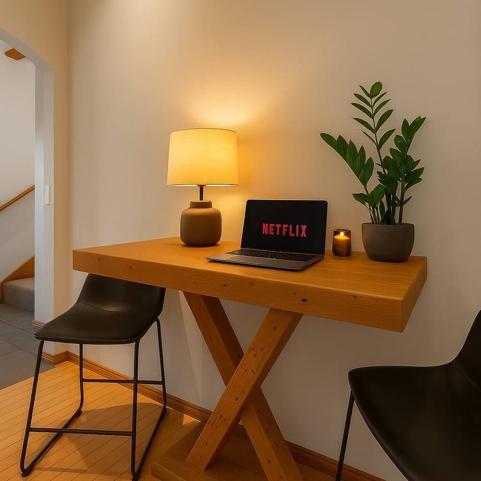 Peaceful corner for coffee, work, or a cozy Netflix break