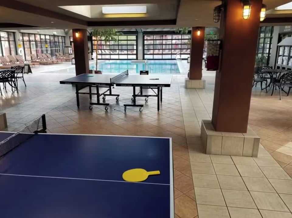 Games and family activities by the pool.