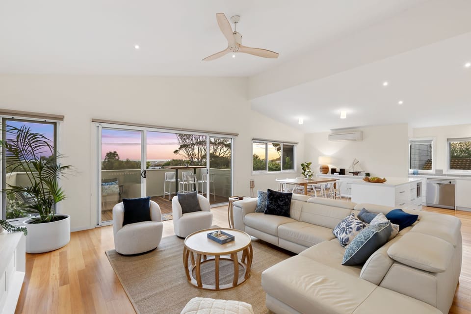 Shared Kitchen and Living with Views