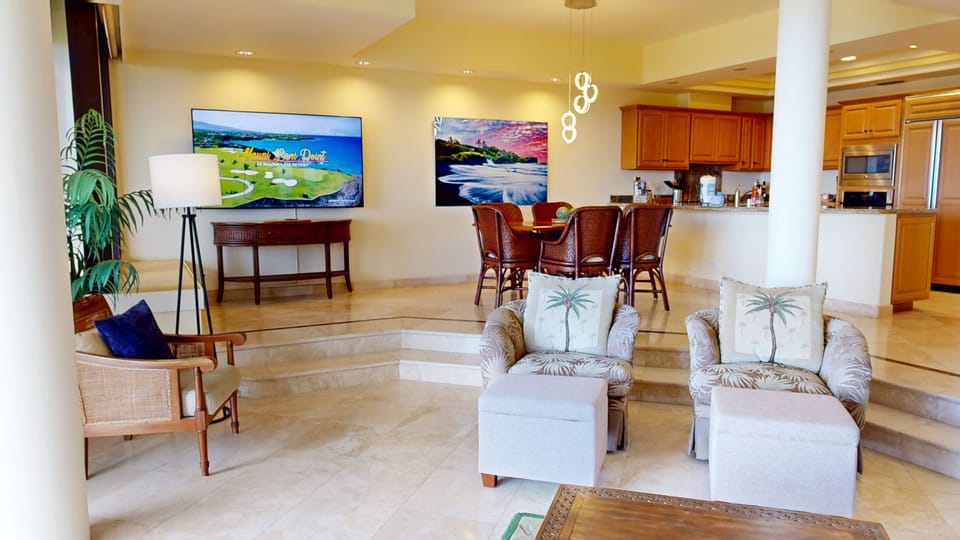 Open concept living and dining room