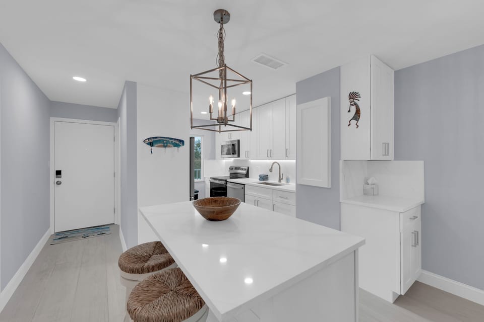 Bright and updated kitchen at your monthly vacation rental
