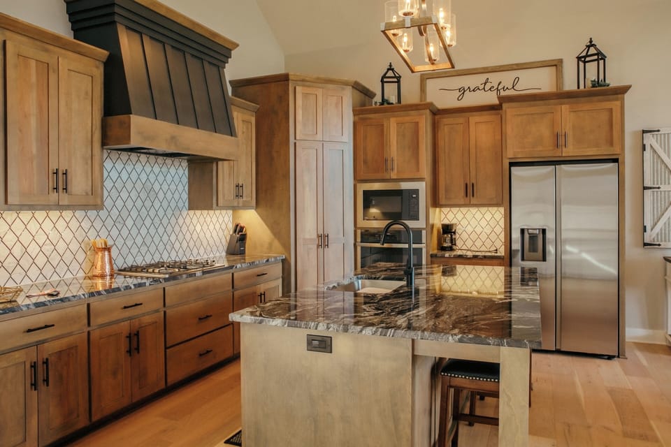This kitchen has everything you will need including beautiful granite counters.