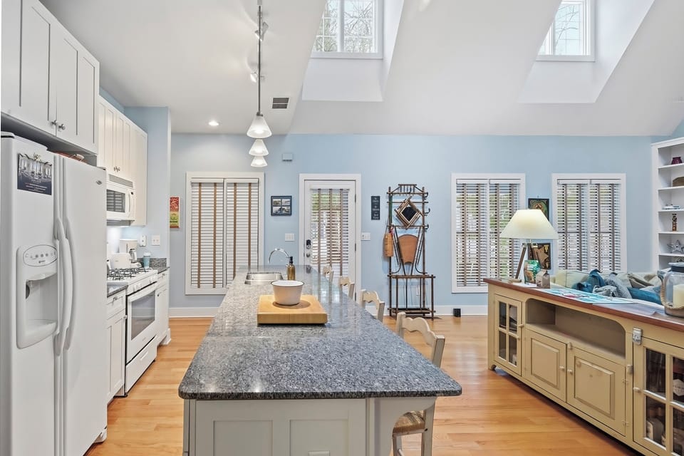 Plenty of counter space for shared meals and laid-back prep.