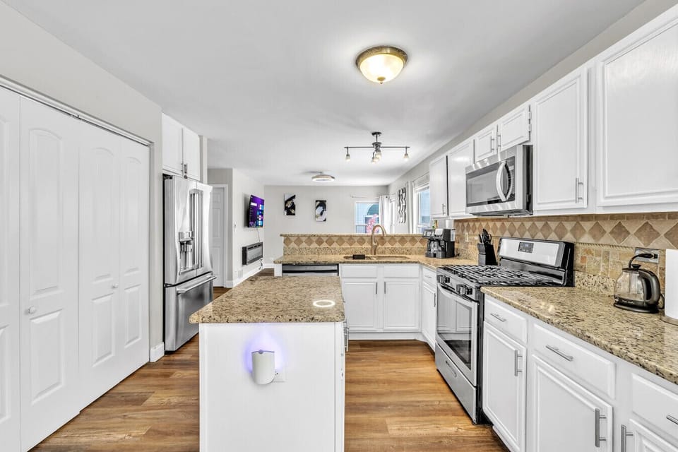 Well-stocked kitchen offering comfort and practicality