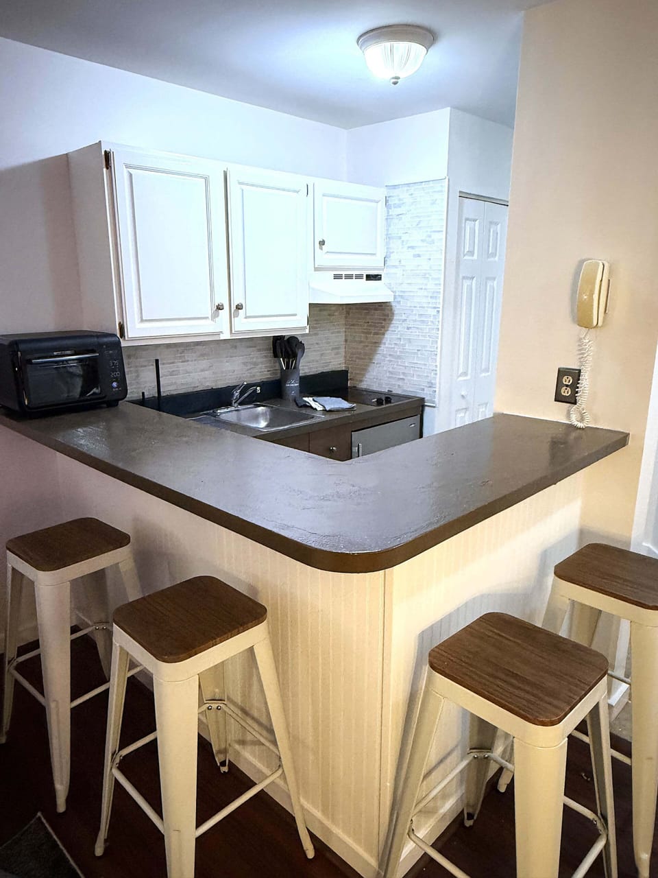 Redone Kitchen (countertop pending) with Tile Backsplash , new Dishwasher and Fridge, Stovetop, Hardwood Floors