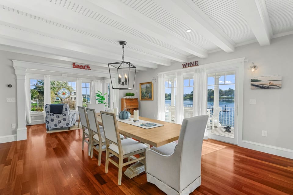 Dining area with amazing water views