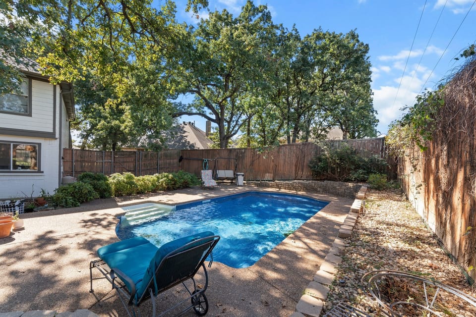 Refreshing saltwater pool perfect for cooling off and enjoying sunny Texas days.