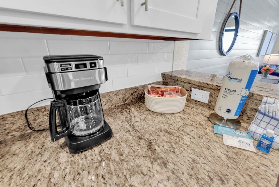 Enjoy a hassle-free stay with guest essentials: coffee, laundry & dish supplies.