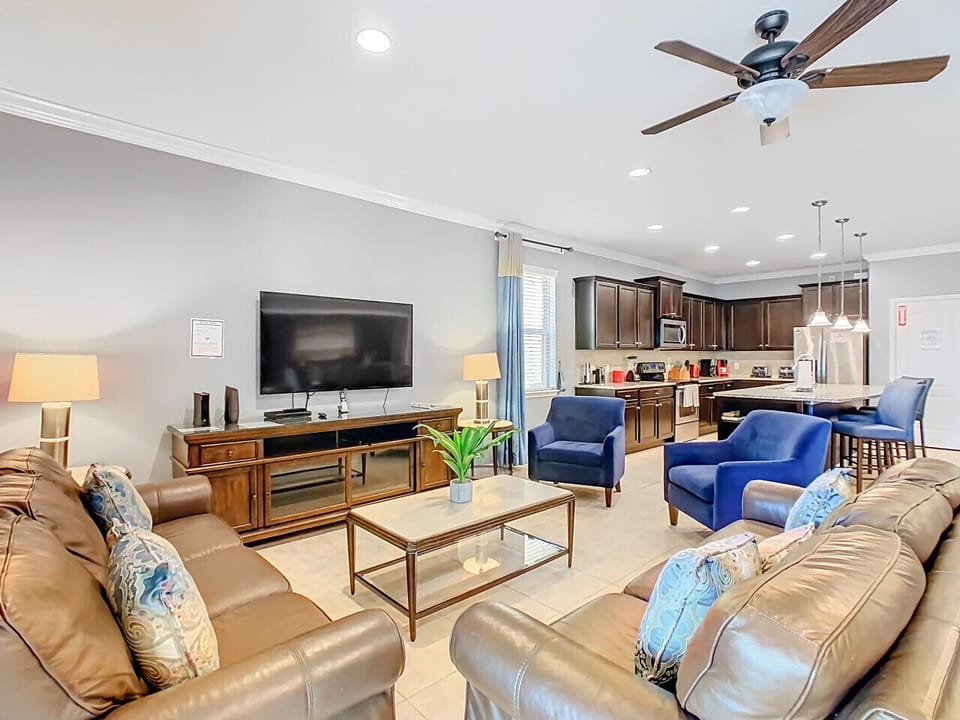 Open-concept living area with comfortable seating.