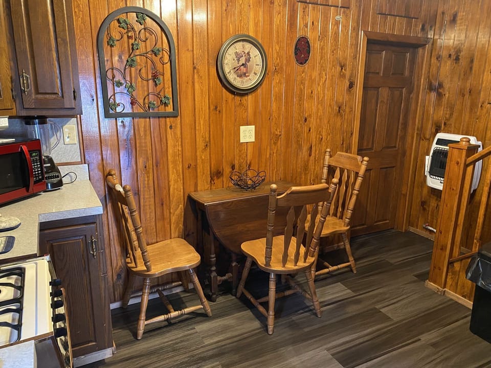 Folding table gives you room when not dining