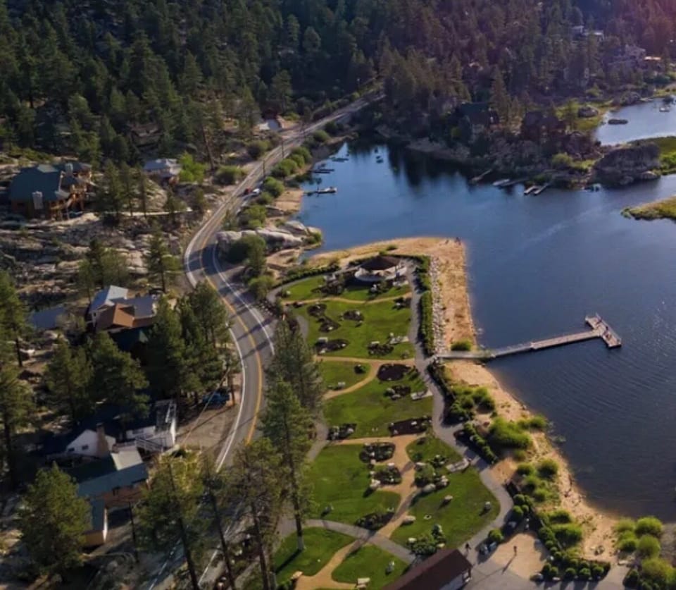 Aerial shot - house on the left
