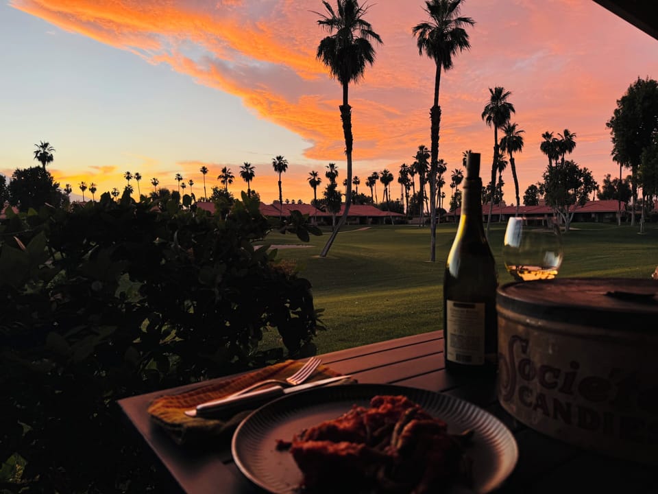 Sunset dinner from patio