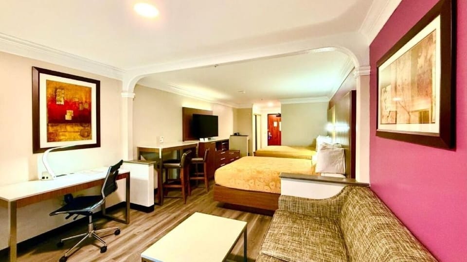 Get work done, then relax in the inviting sitting area.
