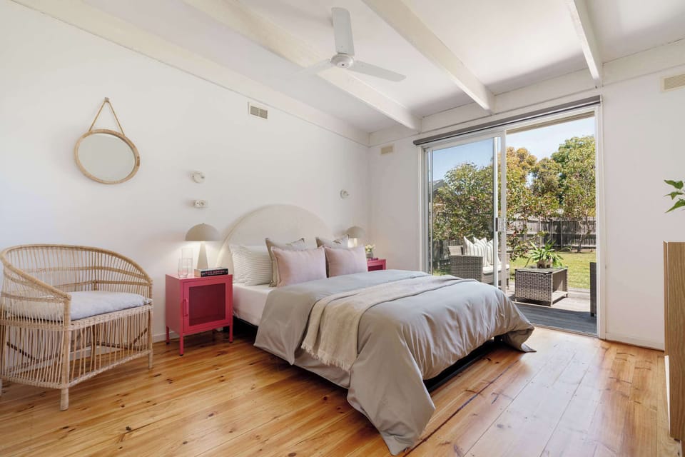 The third Queen bed. A tranquil bedroom with soft coastal styling