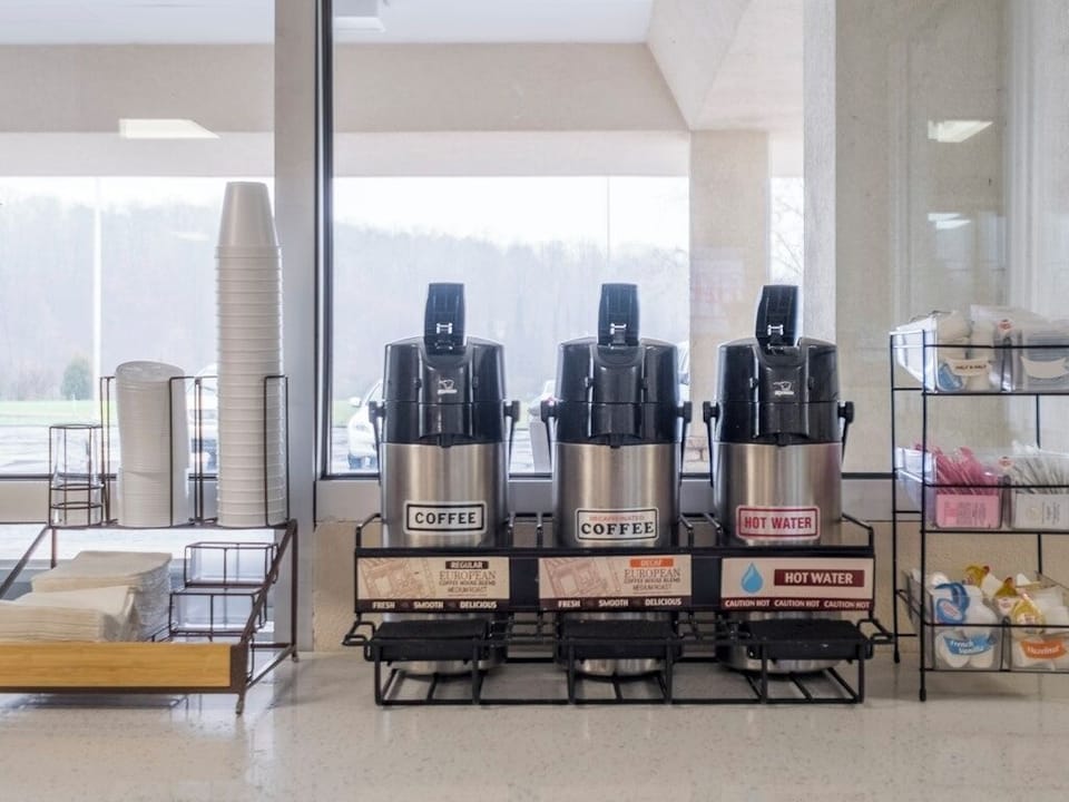 Start your morning with hot coffee and quick grab-and-go fuel.