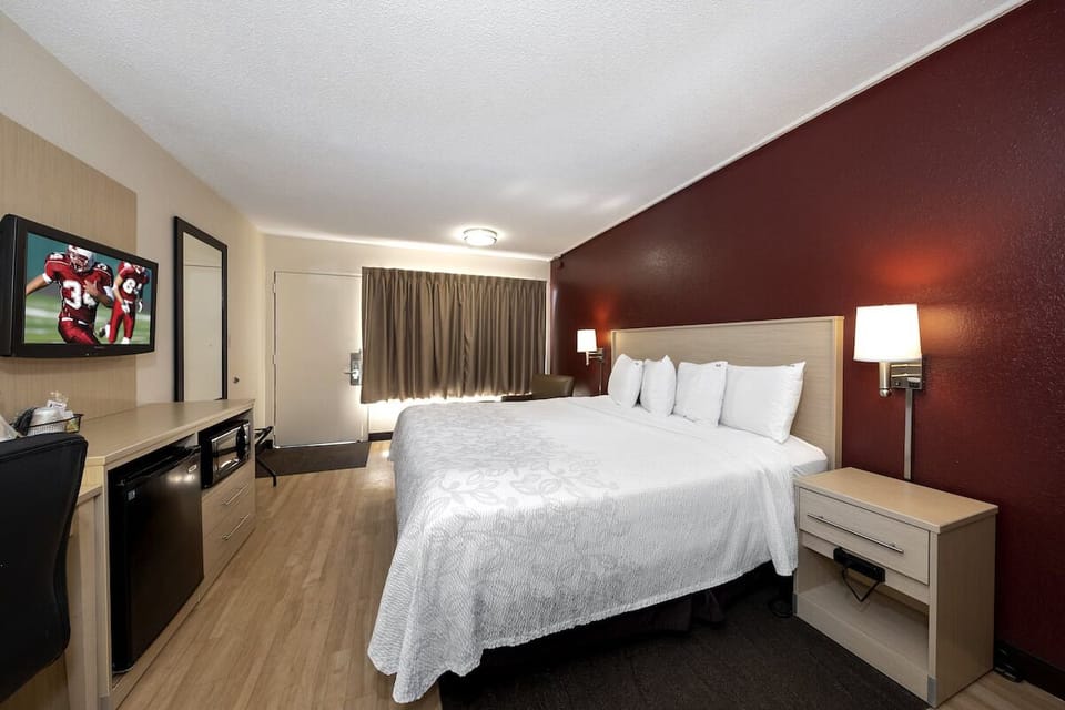 Settle into crisp linens and a spacious, relaxing king bed.