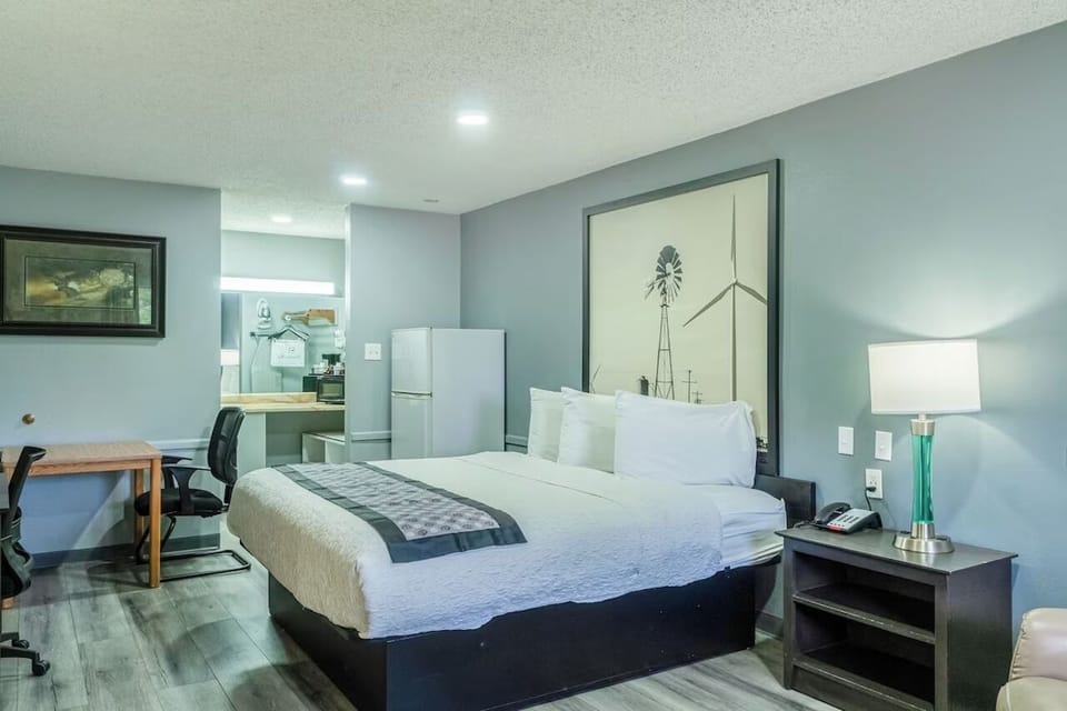 Rest easy in a bright room with modern finishes.