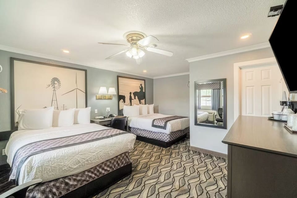 Sink into crisp linens and enjoy a bright, spacious double room.