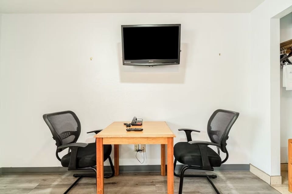 Settle in and focus at a dedicated table workspace.