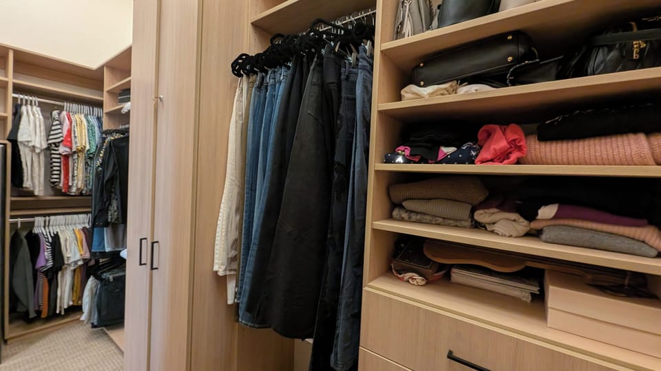 Loads of closet space in the walk-in closet