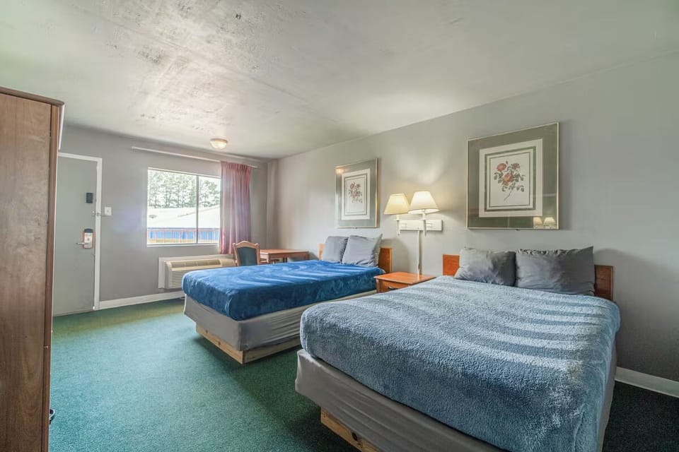 Unwind in a bright room with two comfy beds.