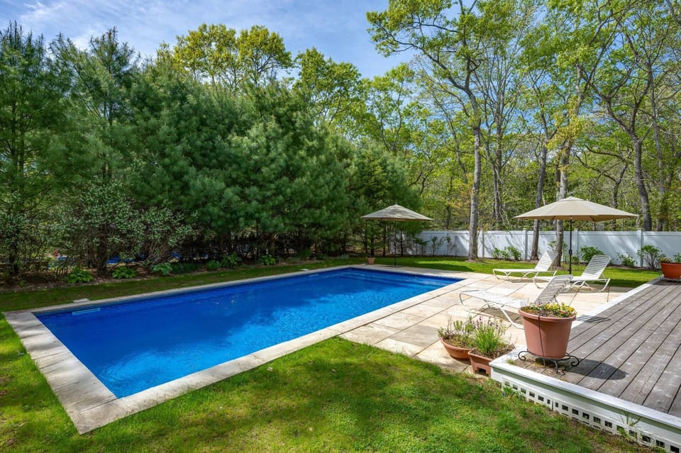 Fenced in backyard