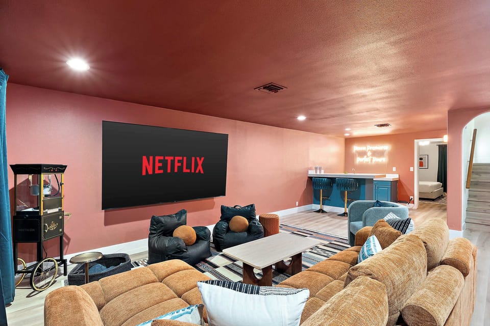 Step into ultimate comfort with plush seating, immersive sound, and a big screen experience that makes every movie night unforgettable. From family marathons to solo binge sessions, this home theater turns ordinary nights into VIP events.