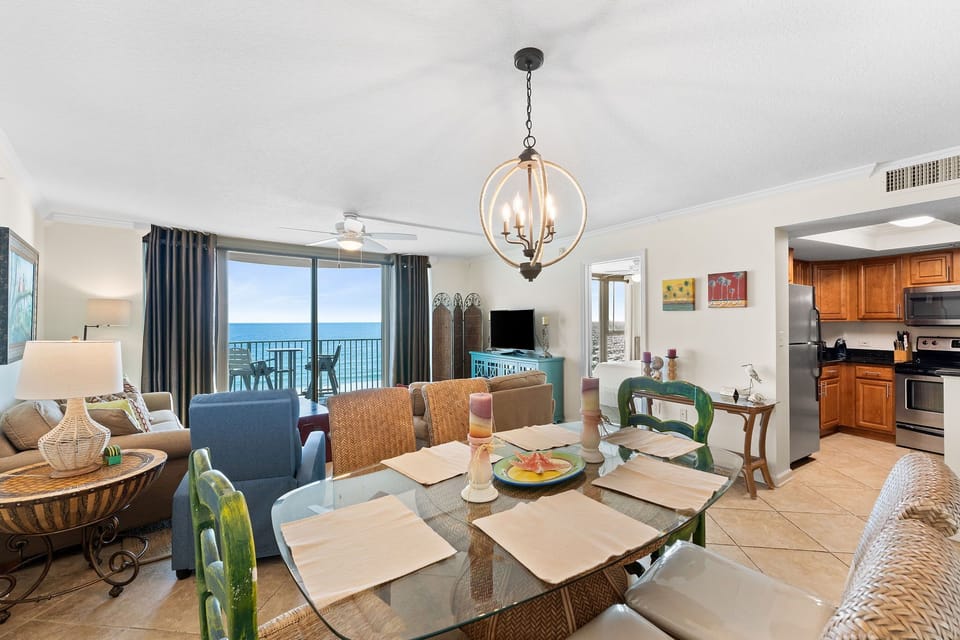 Your beachfront dining room awaits with panoramic views through floor-to-ceiling windows
