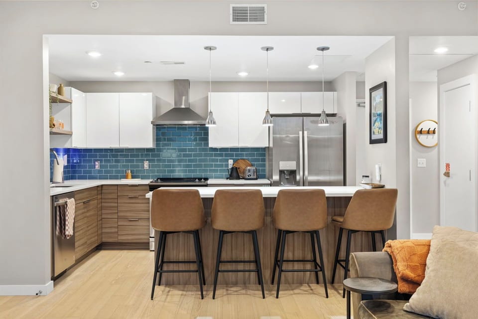 Kitchen island with seating for four