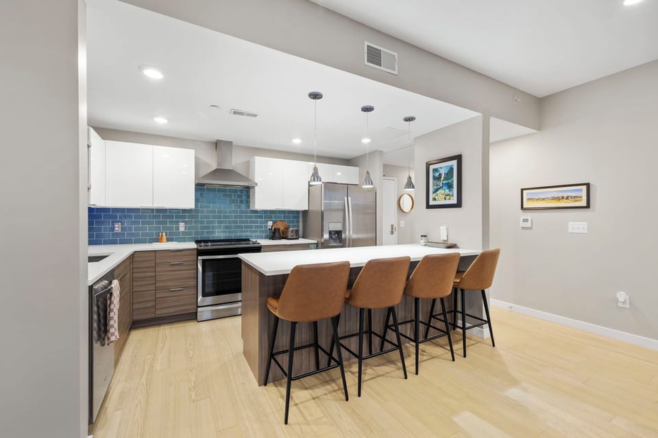 Kitchen island with seating for four