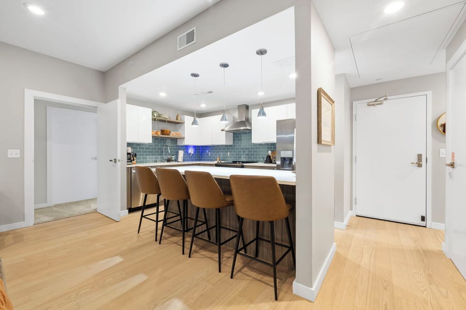Kitchen island with seating for four