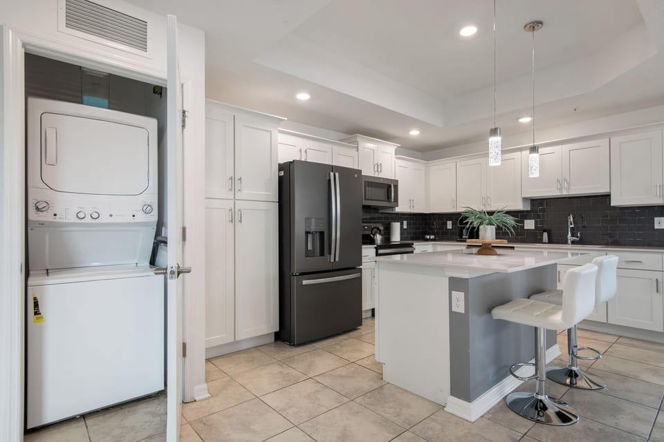 In-unit washer and dryer for easy laundry during your stay.