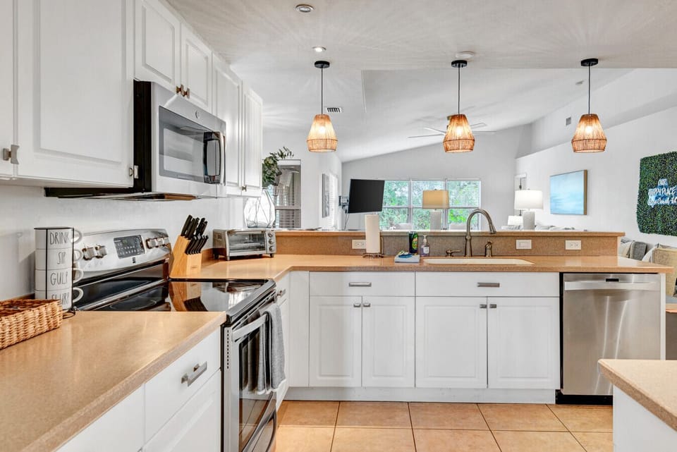 Kitchen | Ample Counter Space | Pendant Lights | Open Sightlines