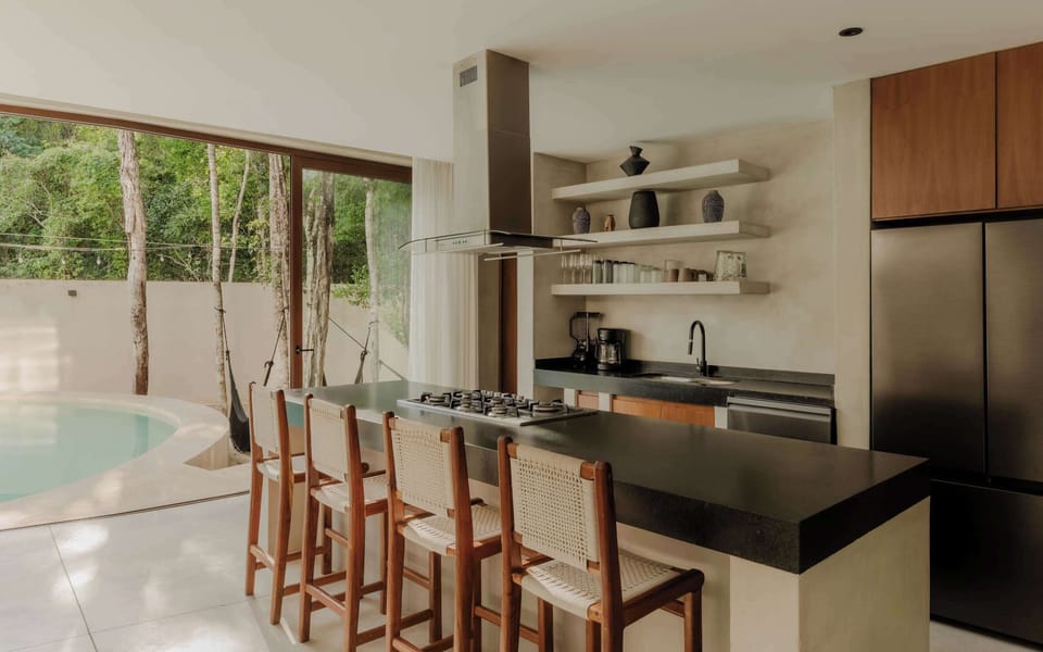 A fully equipped kitchen with modern appliances — ready for your private chef.