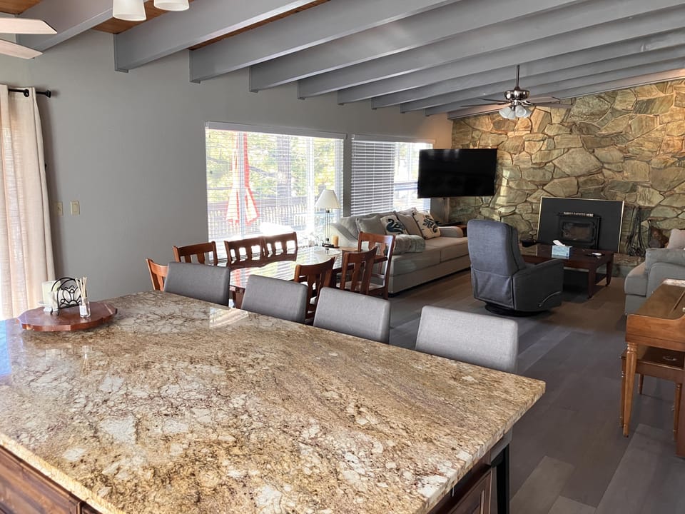 Kitchen Bar and living room.