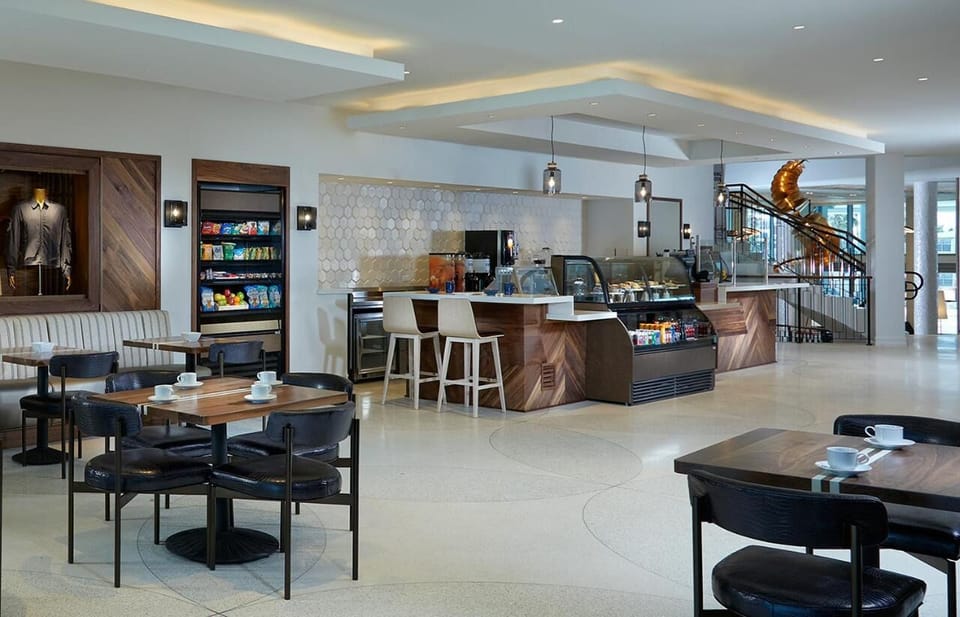 Grab snacks and essentials anytime at the on-site market.