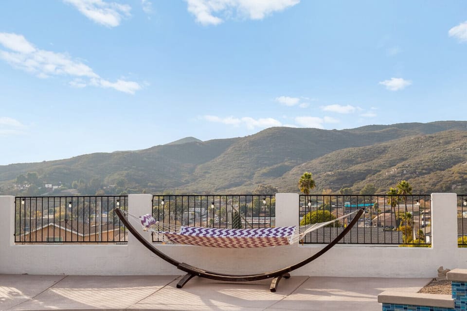 Hammock and mountain view