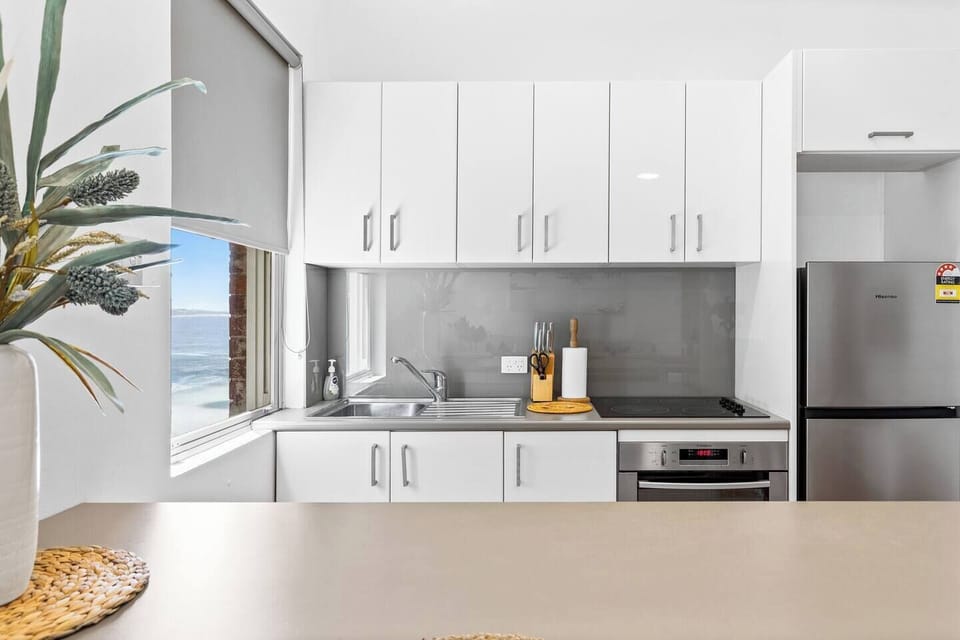 Kitchen with ocean views from the window