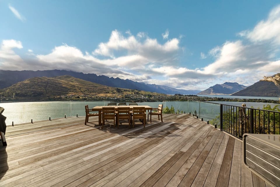 Decking area with view of Lake