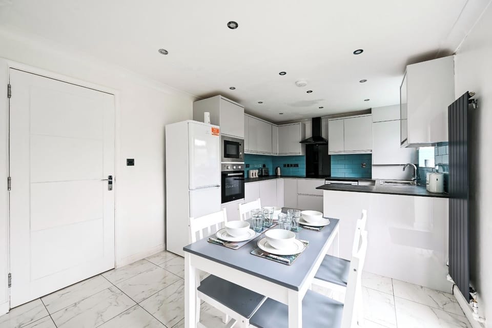 Modern setup with essential appliances included