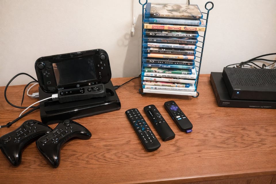 Family game setup with Wii U and streaming—perfect for kids and family nights