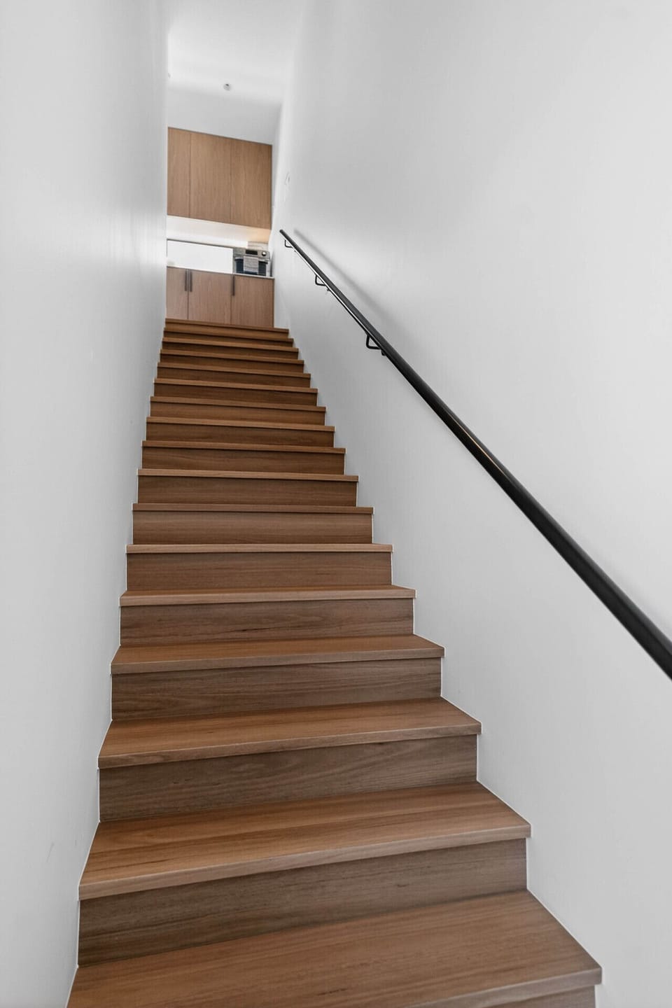 Stairs going up in the studio.