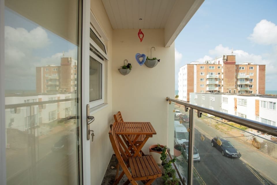 Sunny balcony with seating area to enjoy the fresh sea air Seaford East Sussex