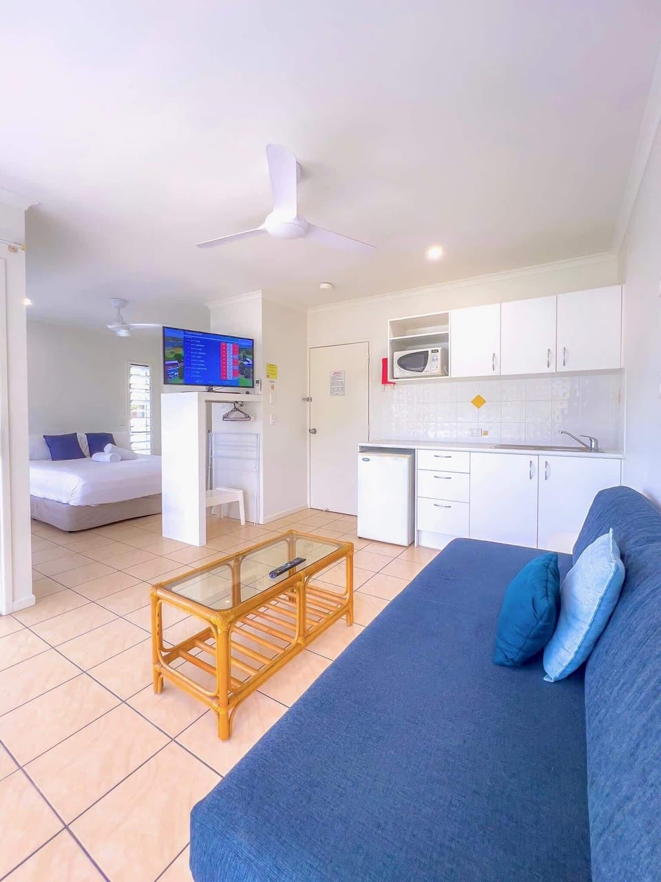 Living room sofa bed kitchenette