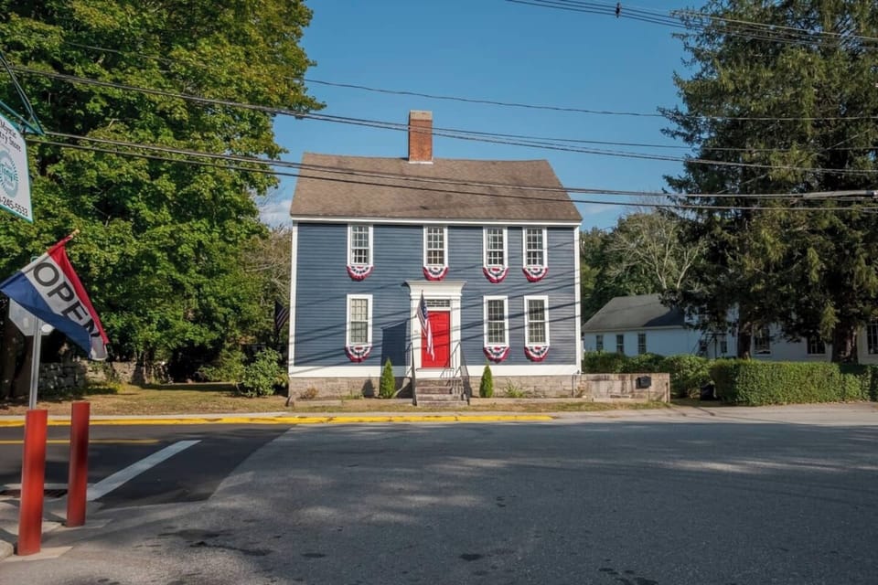 1807 Williams Home is conveniently located across from Holly Hock Farm Antiques (open Fri-Sun) and the Old Mystic Post Office on the bustling 3-way intersection in Old Mystic which becomes a quiet hamlet in the evening. 