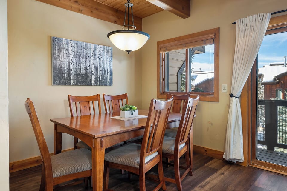 Dining table with seating for six