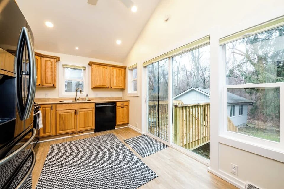 Kitchen looking into Backyard and Backyard Clubhouse.