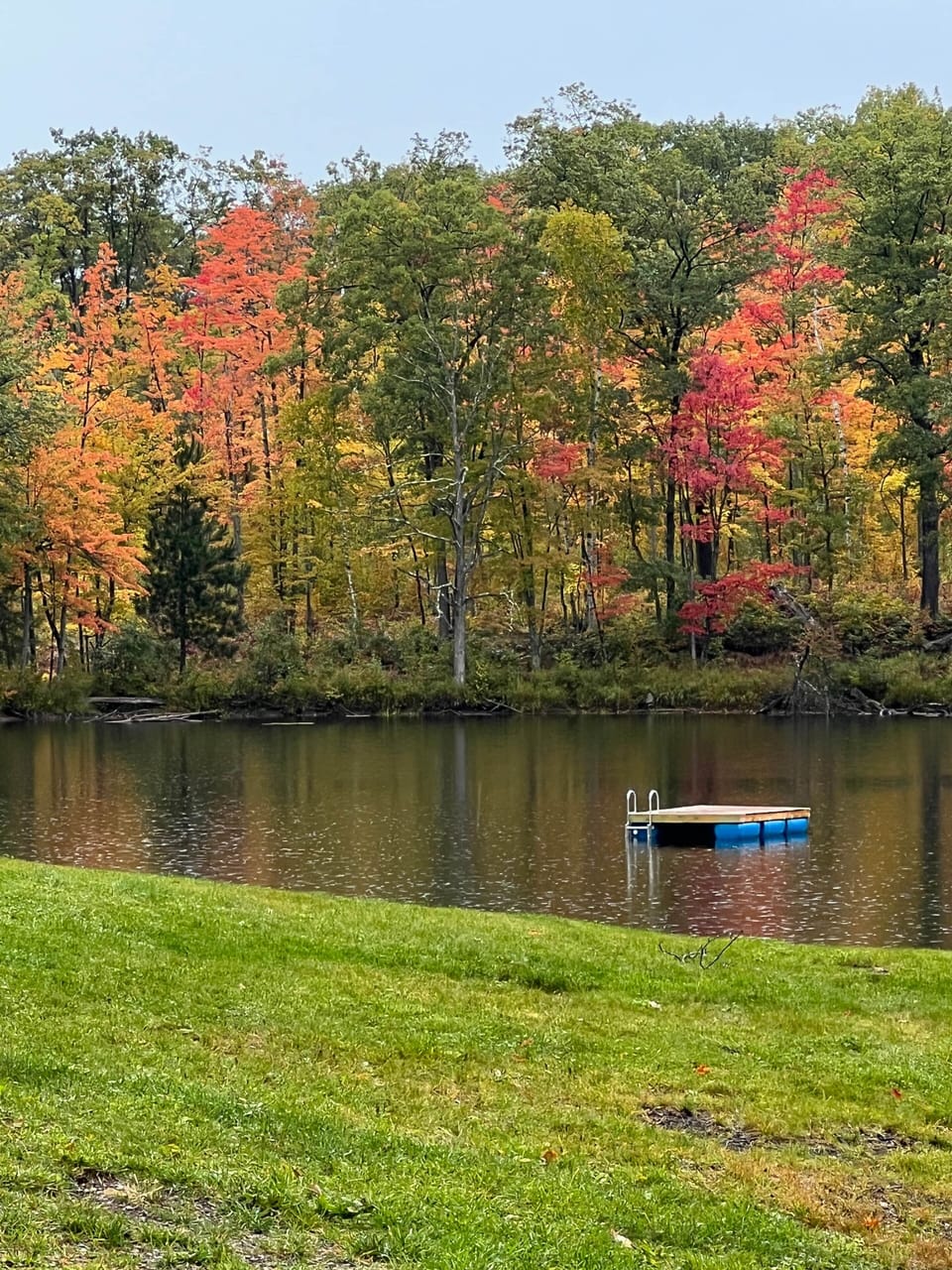 Fall lake - great for swimming.  Spring fed always crystal clear water