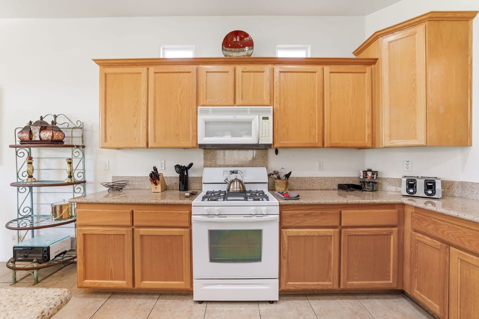 Fully equipped kitchen ready for home-cooked meals