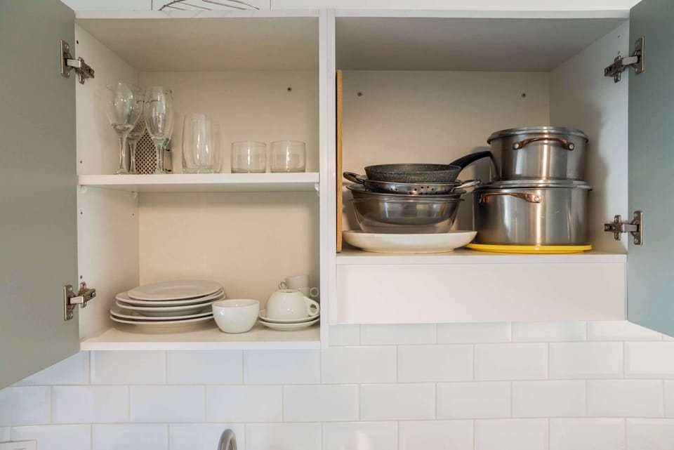 Fully equipped kitchen with all essentials for a comfortable stay.